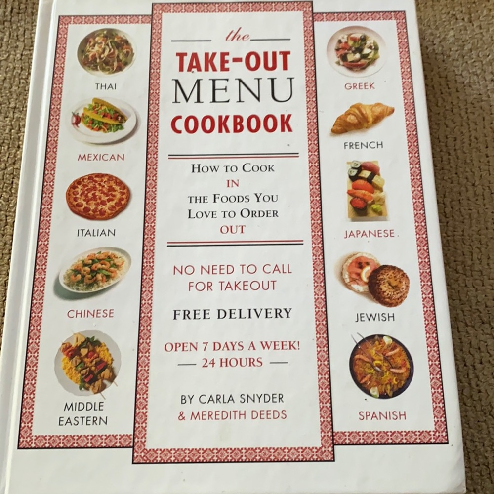 the Take-Out MENU COOKBOOK by Carla Snyder & Meredith Deeds hardcover